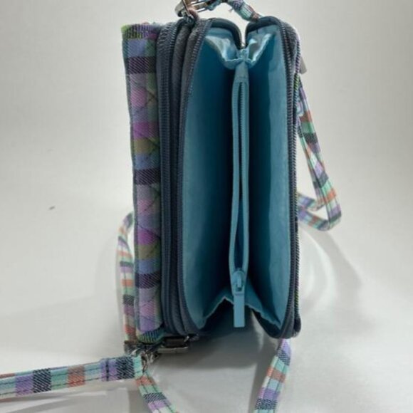 Vera Bradley Quilted Plaid Crossbody/Wristlet - Pastel Multicolor NEW!! - Picture 5 of 5